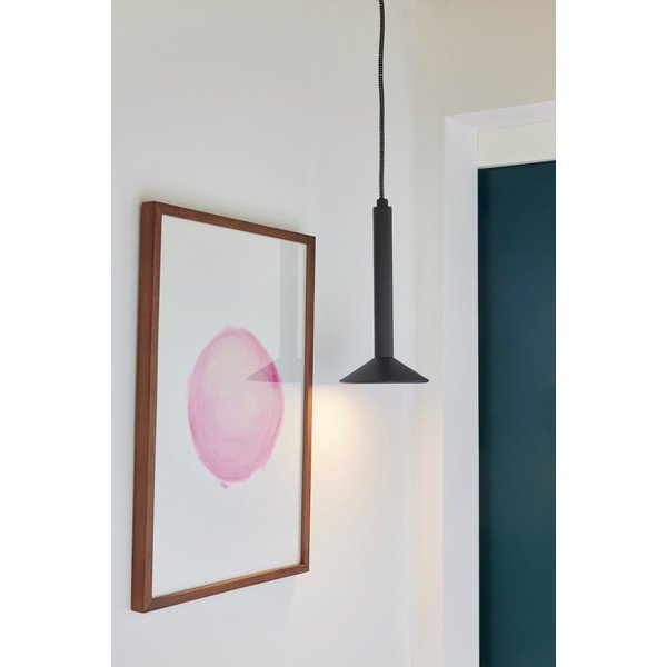 Lampadario nero in metallo con intensità regolabile ø 12 cm Chromatic – Hübsch-image-1