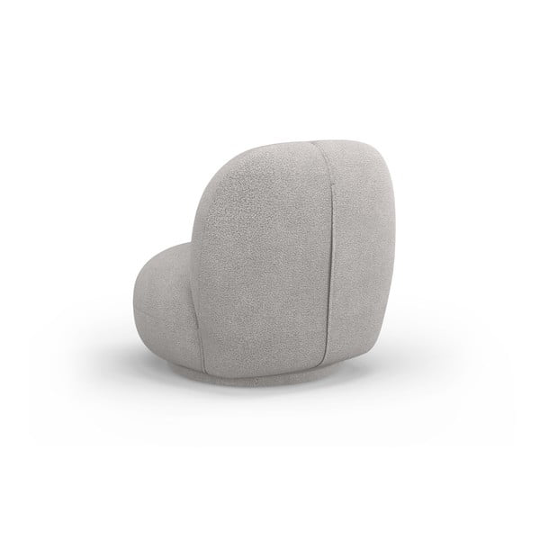 Poltrona grigio chiaro in tessuto bouclé Chuck - Micadoni Home-image-3