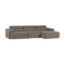 Divano angolare grigio reclinabile (con penisola a destra/con chaise lounge) Novi – WOOOD