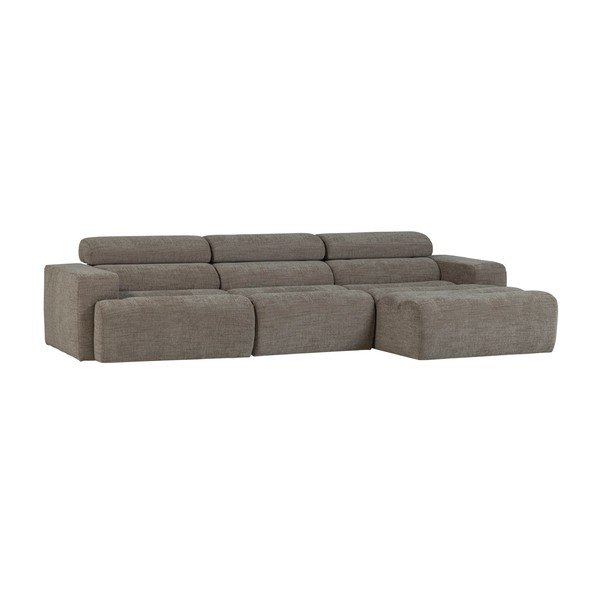 Divano angolare grigio reclinabile (con penisola a destra/con chaise lounge) Novi – WOOOD
