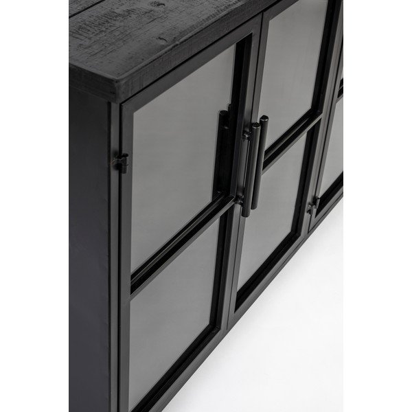 Vetrina in metallo nero 35x75 cm Ferre - White Label-image-1
