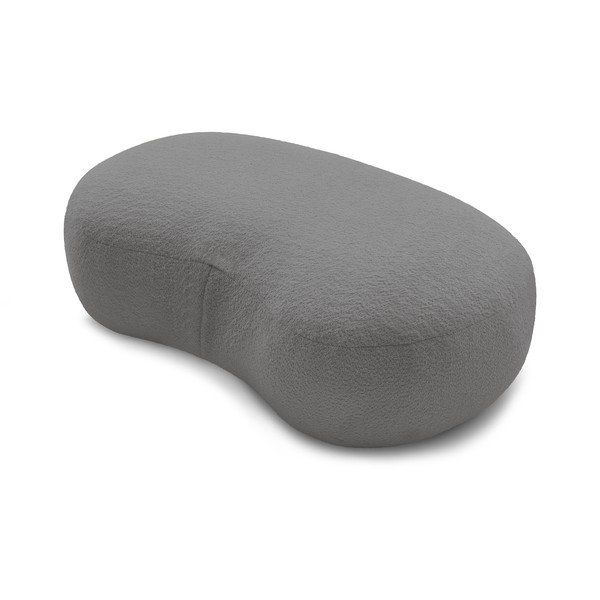 Pouf in tessuto bouclé grigio chiaro Saint-Germain - Bobochic Paris-image-4