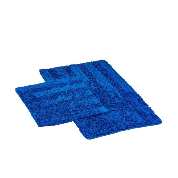 Set di tappetini per il bagno blu scuro 2 pz 60x100 cm Luxury Softy – Foutastic