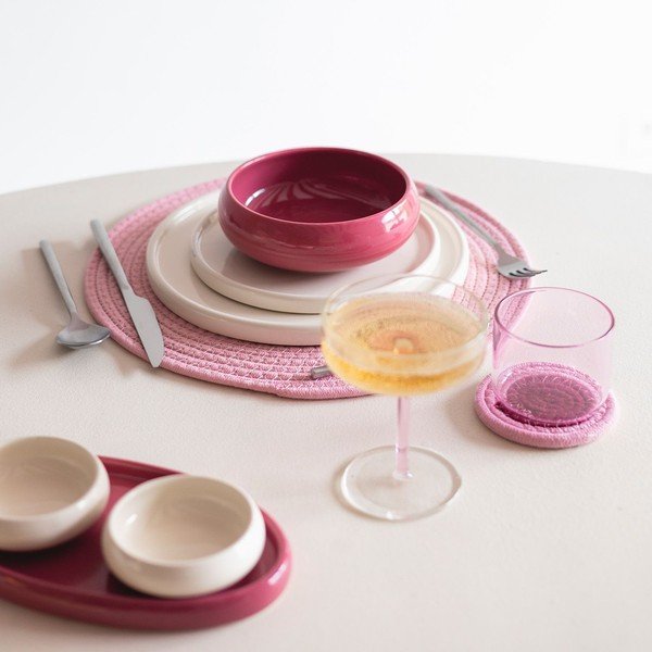 Set di sottobicchieri rosa in tessuto 4 pz Piff – ONA-image-2