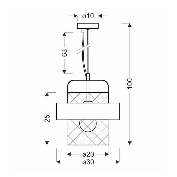 Lampada a sospensione in metallo nero-argento ø 30 cm Fiba - Candellux Lighting-image-2