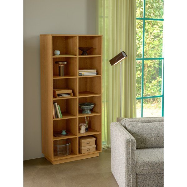 Libreria di colore naturale con effetto rovere 80x180x30 cm Disco – Hübsch-image-3