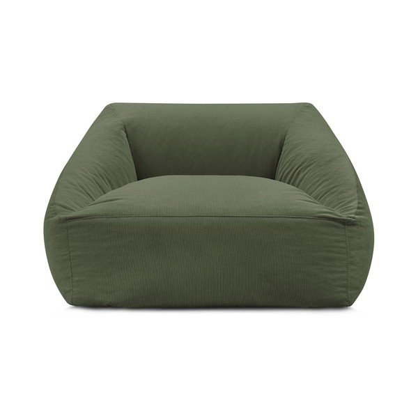 Puof a sacco verde con rivestimento in velluto a coste Lilibet – Bobochic Paris