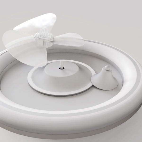 Plafoniera a LED bianca con telecomando e ventilatore Alan - SULION-image-4