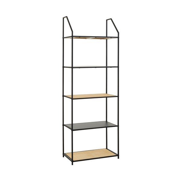 Scaffale nero/di colore naturale in metallo 61x179x34 cm Depok – Premier Housewares