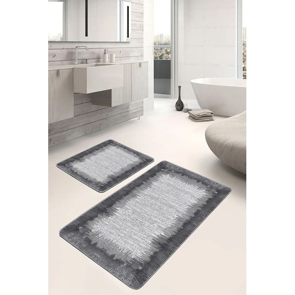 Tappetini da bagno grigio-nero in set di 2 pezzi 60x100 cm - Mila Home-image-3