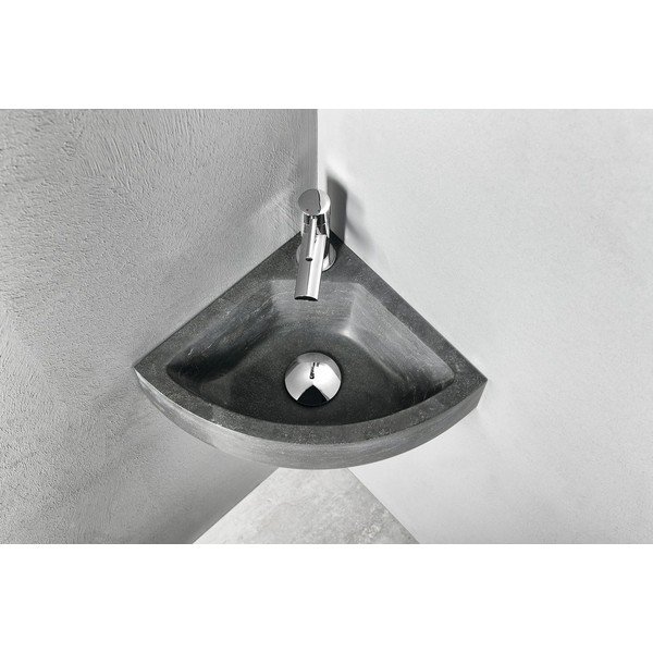 Lavabo nero in pietra 30x30 cm Blok – Sapho-image-1