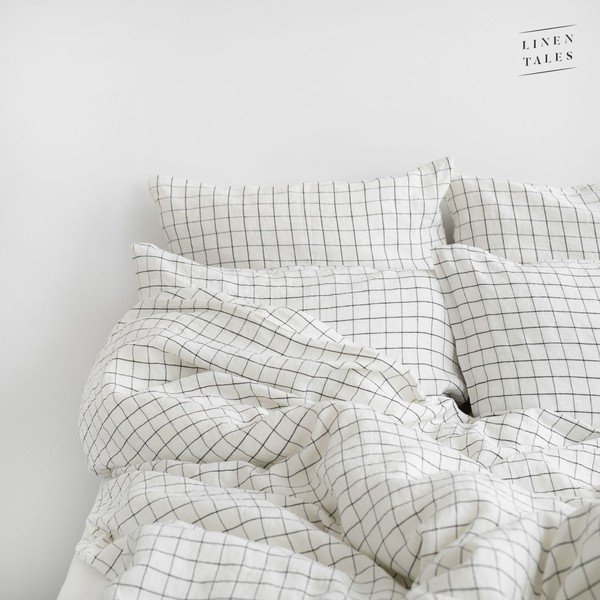 Federa di lino 70x90 cm Grid - Linen Tales-image-1