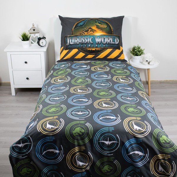Set copripiumino e federa da bambini in cotone per letto singolo 140x200 cm Jurassic World "T-Rex" – Jerry Fabrics-image-3