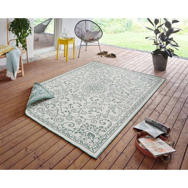 Tappeto da esterno verde e crema , 200 x 290 cm Leyte - NORTHRUGS-image-3