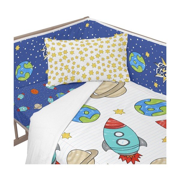 Fodera per culla in cotone, 210 x 40 cm Space Rocket - Mr. Fox-image-3