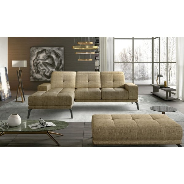 Divano angolare beige (con penisola a sinistra/con chaise lounge) Torrense – ELTAP-image-1