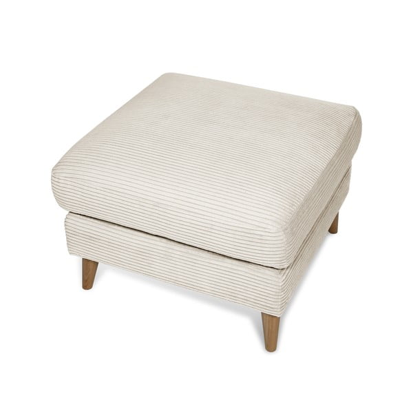 Pouf in velluto a coste bianco Paris - Scandic-image-3