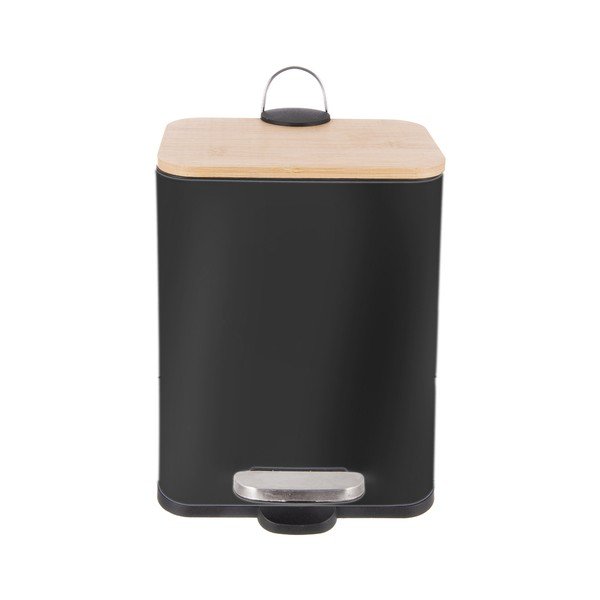 Cestino per la spazzatura nero in acciaio inox con pedale 5 l Black – Orion-image-2