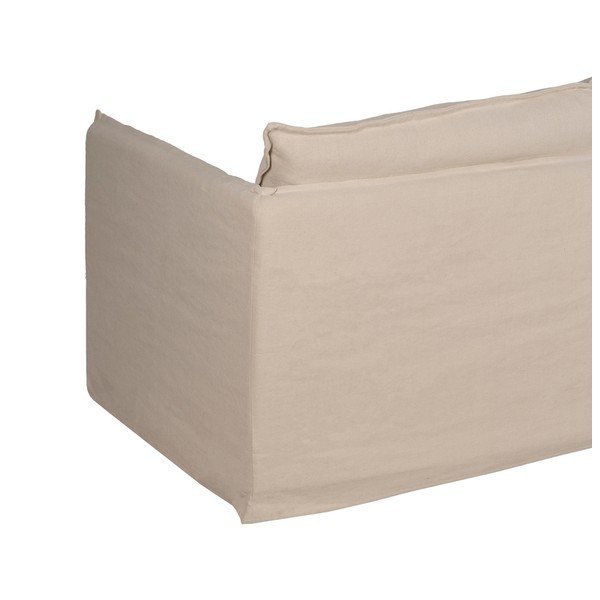 Divano color crema con rivestimento in lino 210 cm – Ixia-image-4