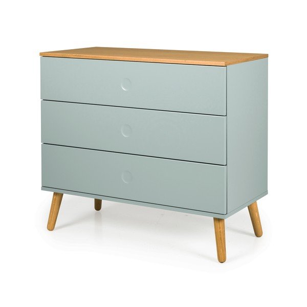 Cassettiera verde con gambe in rovere , 90 x 79 cm Dot - Tenzo-image-2