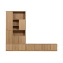Parete attrezzata con mobile TV in rovere naturale 304x243 cm Modulair - vtwonen