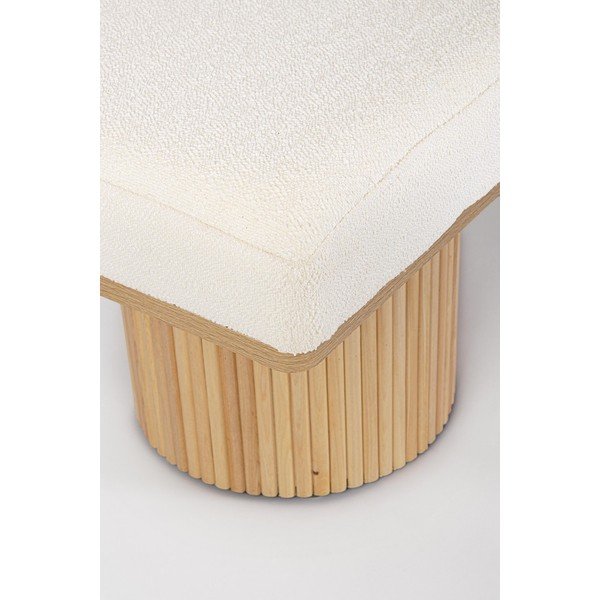 Panchina color crema in imbottito con rivestimento in bouclé Floriana – Bizzotto-image-1