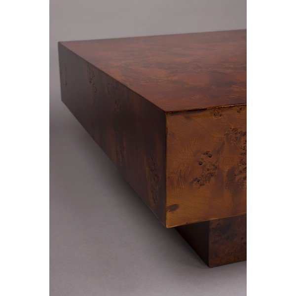 Tavolino da salotto colore naturale scuro con effetto noce 90x90 cm Quinn – Dutchbone-image-3