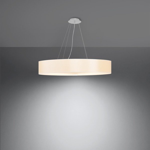 Lampada a sospensione bianca con paralume in tessuto ø 70 cm Herra - Sollux-image-3