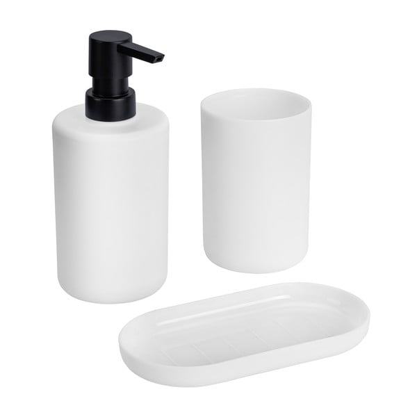 Set di accessori per il bagno bianco opaco in plastica Fano – Allstar-image-1