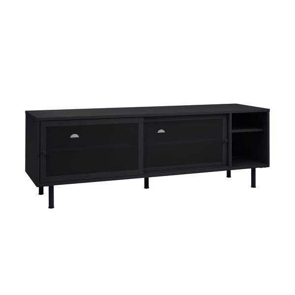 Mobile TV nero in metallo 160x55x45 cm Veep – Unique Furniture-image-4