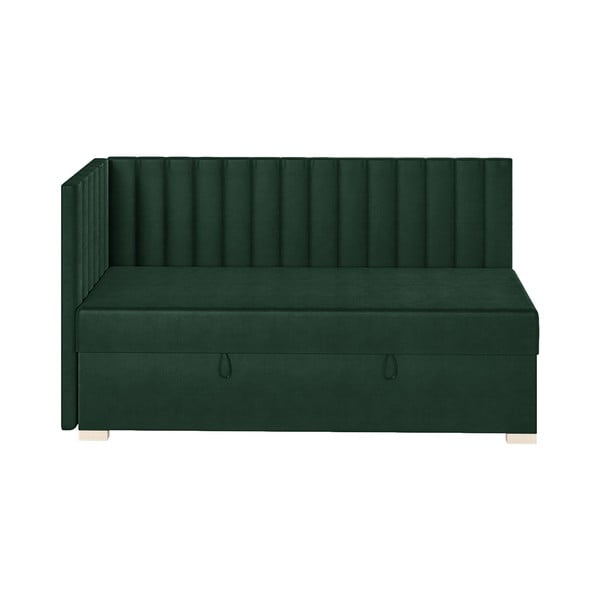 Letto angolare per bambini verde scuro con contenitore con materasso 90x200 cm Snugi - Ghado