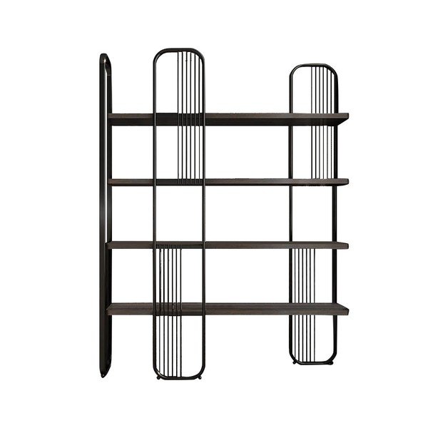 Scaffale nero in noce 125x180 cm Sierra - Kalune Design