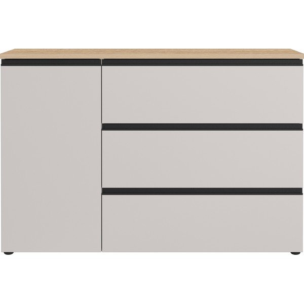 Credenza greige/colore naturale chiaro 135x91x41 cm Cormano – Germania-image-4