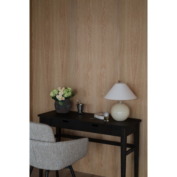 Tavolo consolle colore naturale scuro con piano effetto rovere 40x110 cm Garrison – Rowico-image-1
