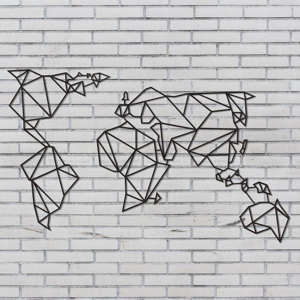 Decorazione murale in metallo nero World - Homemania Decor-image-3