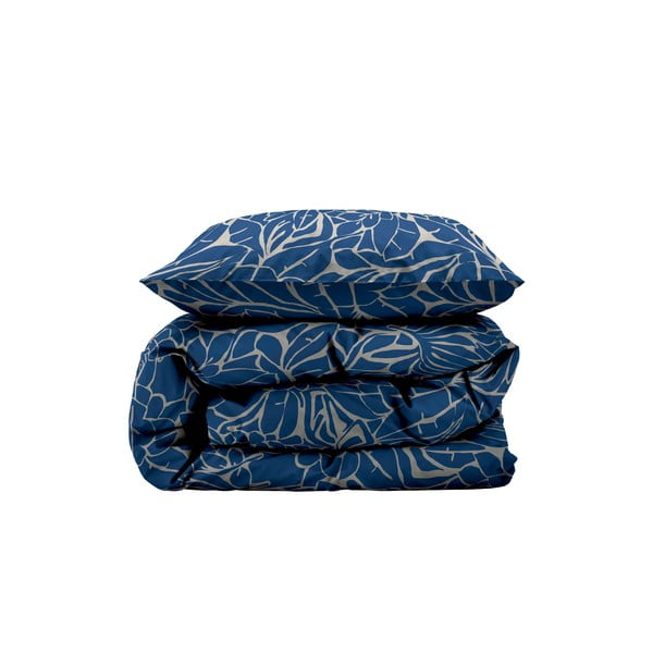 Biancheria da letto singola estesa damascata blu 140x220 cm Abstract leaves - Södahl