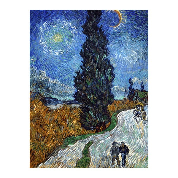 Riproduzione pittorica 60x80 cm Vincent van Gogh - Country road in Provence by night - Fedkolor