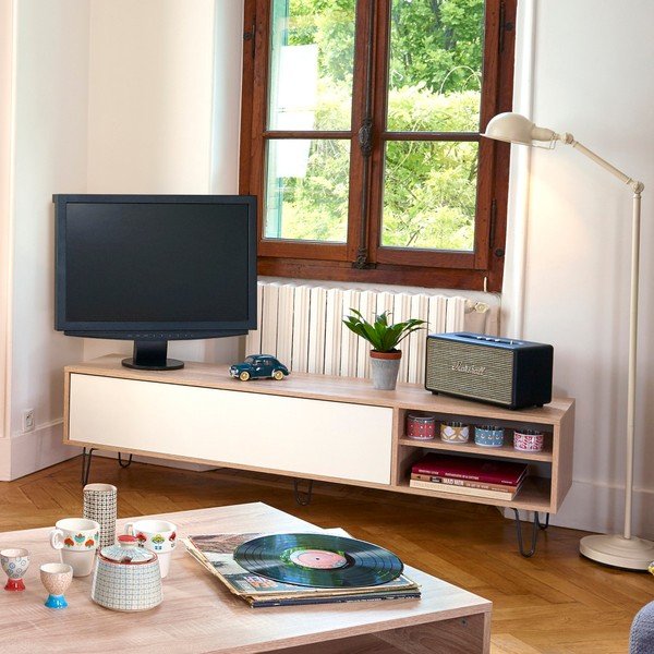 Tavolo TV bianco Aero - TemaHome-image-1
