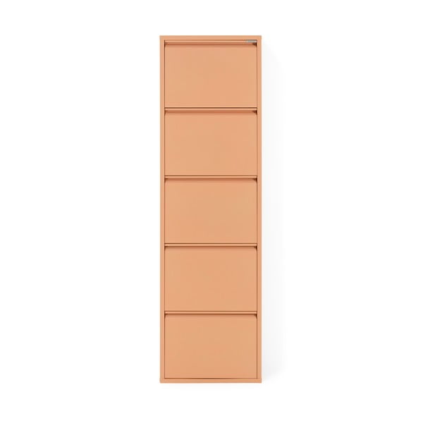 Scarpiera color salmone in metallo con ante ribaltabili 50x169x15 cm Billy – Spinder Design-image-3