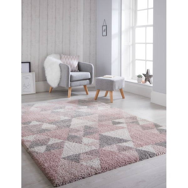 Tappeto rosa/grigio 120x170 cm Nuru - Flair Rugs-image-1
