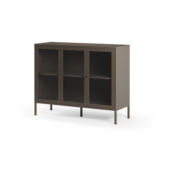 Vetrina grigia in metallo 121x90x40 cm Layna – Marckeric-image-4