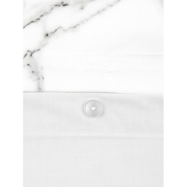 Biancheria da letto singola bianca e grigia in percalle di cotone , 135 x 200 cm Malin - Westwing Collection-image-4