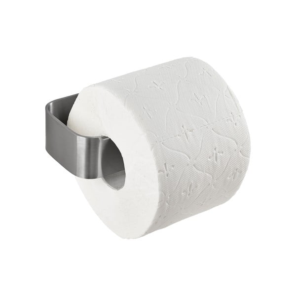 Porta carta igienica da parete color argento opaco in acciaio inox Ume – Zone