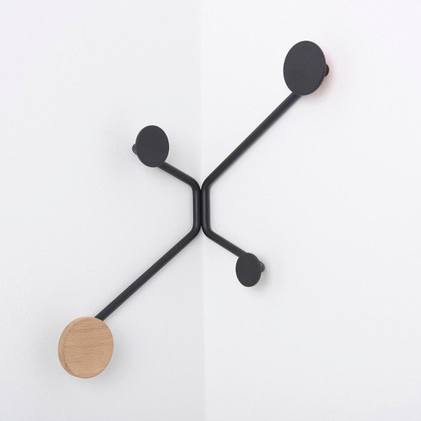 Appendiabiti da parete angolare nero Hook - Gazzda-image-2