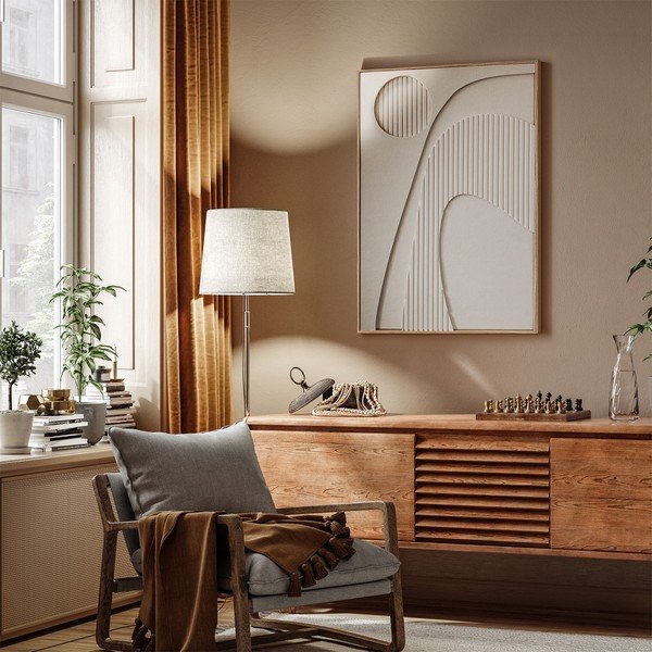 Dipinto stampato con cornice inclusa/fonoassorbente 62x92 cm Arch – Styler-image-1