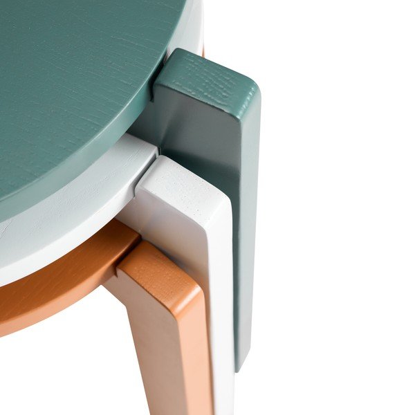 Sgabello color petrolio con effetto rovere impilabile Always – Hübsch-image-3