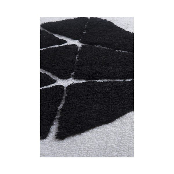 Tappeto da bagno bianco e nero Crasso Heart, 100 x 60 cm - Foutastic-image-2