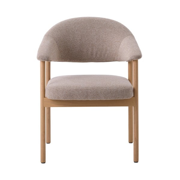 Set di sedie da pranzo beige in rovere massiccio con braccioli 2 pz Elk – Unique Furniture-image-1