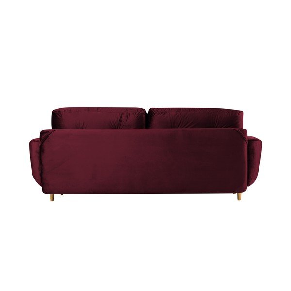Divano letto a tre posti Silva rosso bordeaux con contenitore - Mazzini Sofas-image-4