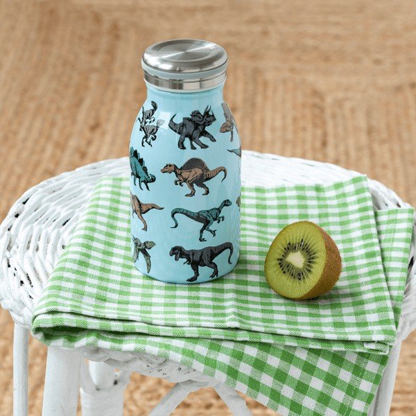 Bottiglia per bambini azzurra in acciaio inox 250 ml Prehistoric Land – Rex London-image-1